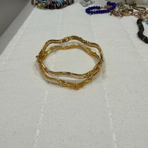 Elegant Gold and Silver Bangle Set